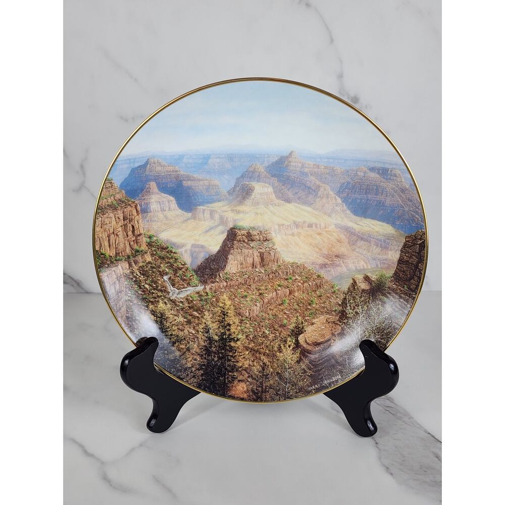The Grand Canyon Year 1988 Fine China 8 1/2" Gold Trim Plate Wall Decor Vintage